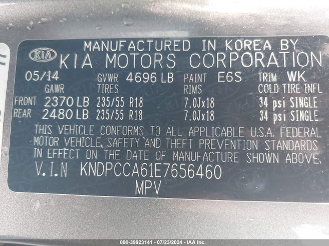 KIA Sportage Sx 2014 KNDPCCA61E7656460 Image 9