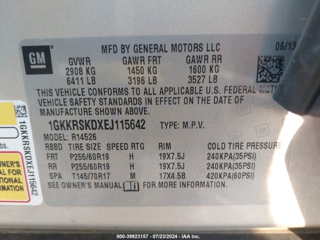 1GKKRSKDXEJ115642 GMC Acadia Slt-2