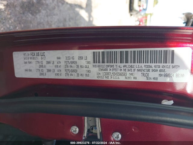 RAM 1500 2017 1C6RR7LM2HS586583 Image 9