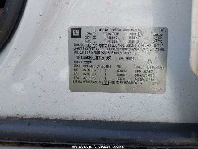 1GTG5CEN6H1157981 GMC CANYON SLE