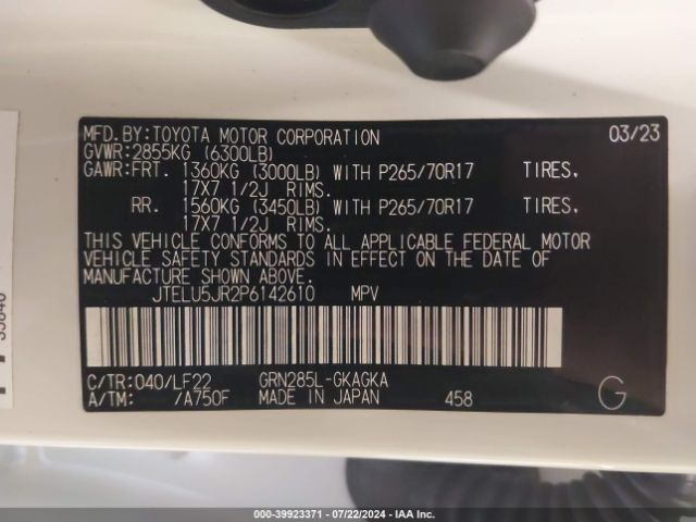 JTELU5JR2P6142610 Toyota 4runner Trd Pro