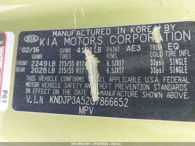 KNDJP3A52G7866652 KIA SOUL +