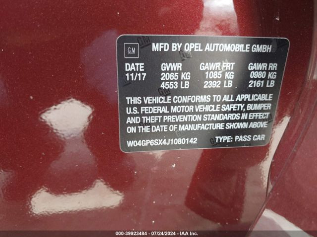 W04GP6SX4J1080142 Buick Regal Sportback Essence