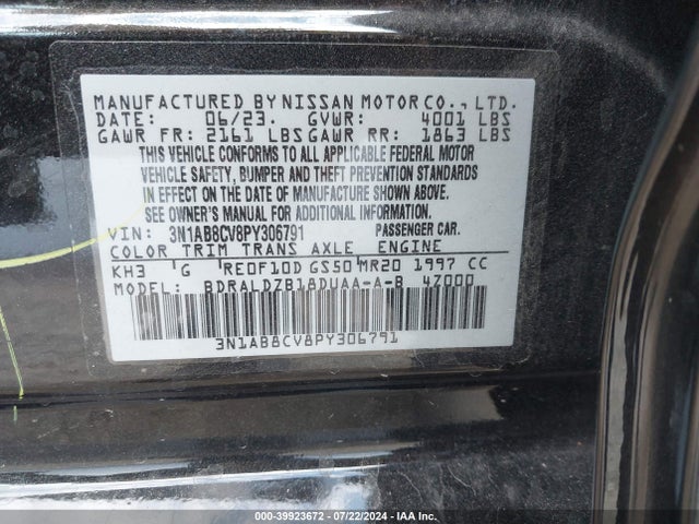 Nissan Sentra Sv Xtronic Cvt 2023 3N1AB8CV8PY306791 Image 9