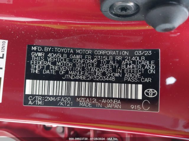 2023 TOYOTA COROLLA JTND4MBE2P3203448 Photo 8