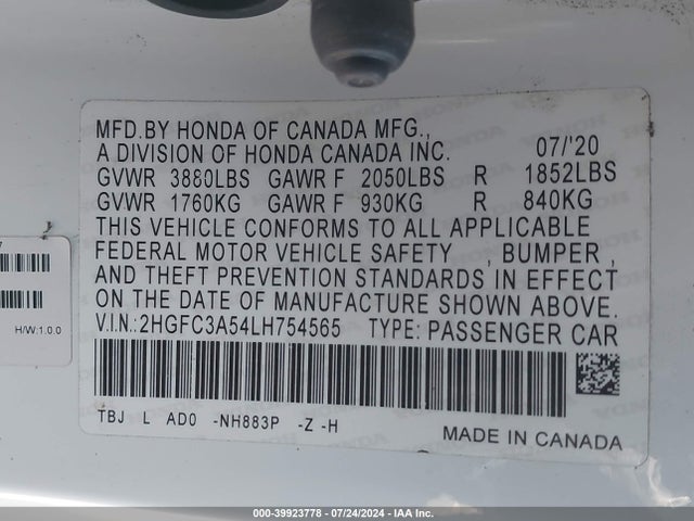 Honda CIVIC SI COUPE 2020 2HGFC3A54LH754565 Image 9