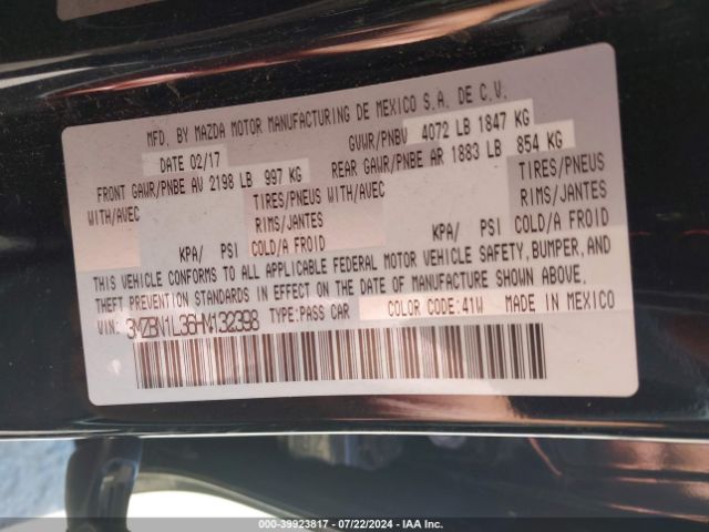 3MZBN1L36HM132398 Mazda Mazda3 Touring 2.5