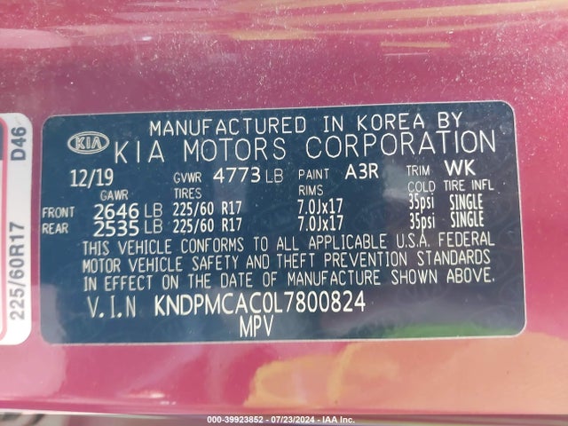 KIA Sportage Lx 2020 KNDPMCAC0L7800824 Image 9