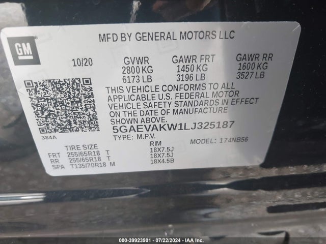 5GAEVAKW1LJ325187 Buick Enclave Awd Essence