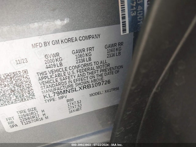 Chevrolet Trailblazer Awd Ls 2024 KL79MNSLXRB109726 Image 9
