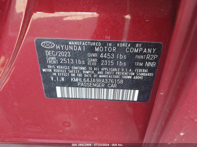 Hyundai SONATA SEL 2024 KMHL64JA9RA376158 Image 9