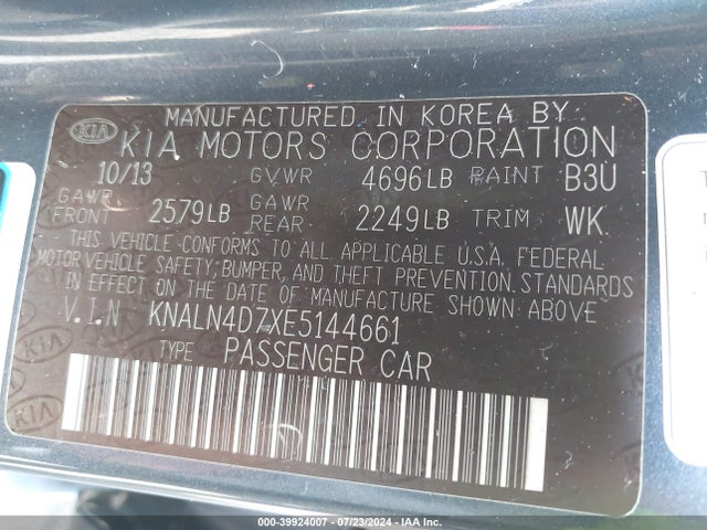 KIA Cadenza Limited 2014 KNALN4D7XE5144661 Image 9
