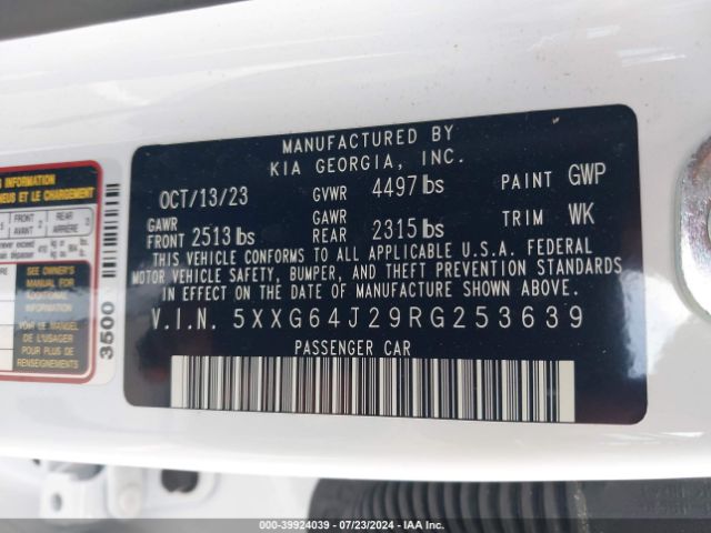 5XXG64J29RG253639 KIA K5 Gt-line