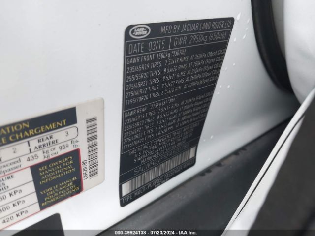 SALWR2VF6FA620789 Land Rover Range Rover Sport 3.0l V6 Supercharged Hse