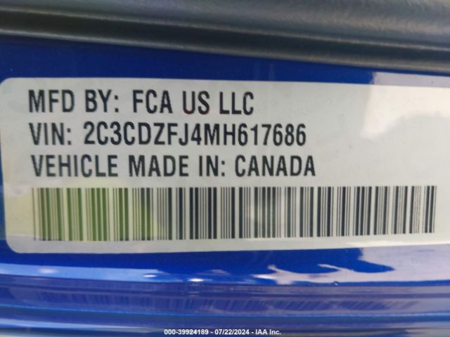 2C3CDZFJ4MH617686 Dodge Challenger R/t Scat Pack