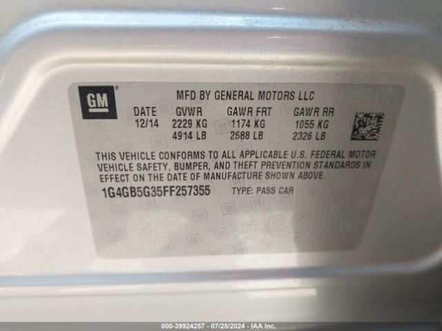 1G4GB5G35FF257355 Buick Lacrosse Leather