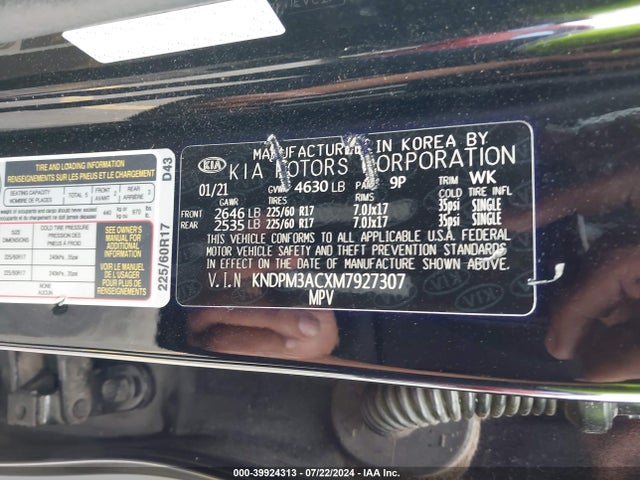 KIA Sportage Lx 2021 KNDPM3ACXM7927307 Image 9
