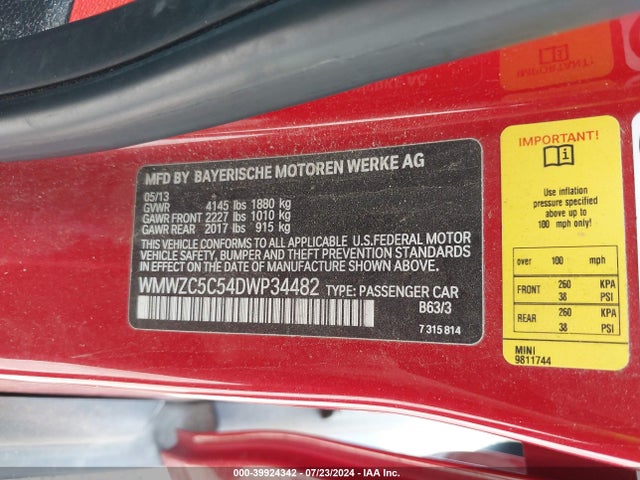 2013 MINI COUNTRYMAN WMWZC5C54DWP34482 Photo 8