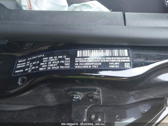 Jeep Renegade Latitude 4x4 2017 ZACCJBBBXHPG32238 Image 9