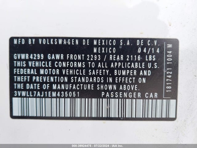 3VWLL7AJ1EM435051 Volkswagen Jetta 2.0l Tdi