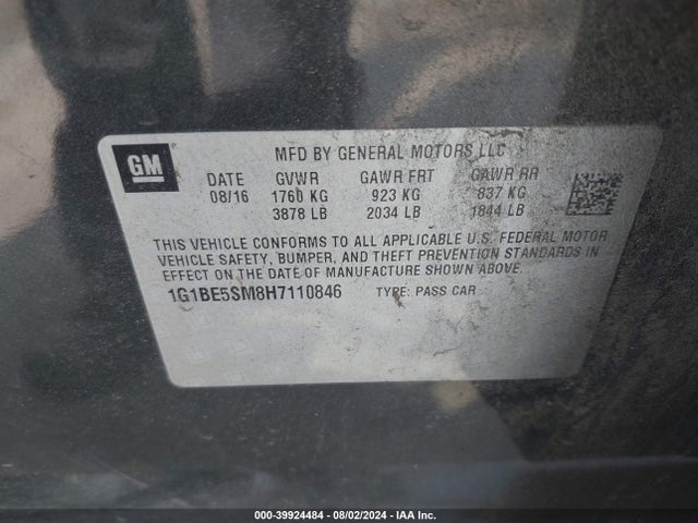 Chevrolet Cruze Lt Auto 2017 1G1BE5SM8H7110846 Image 9