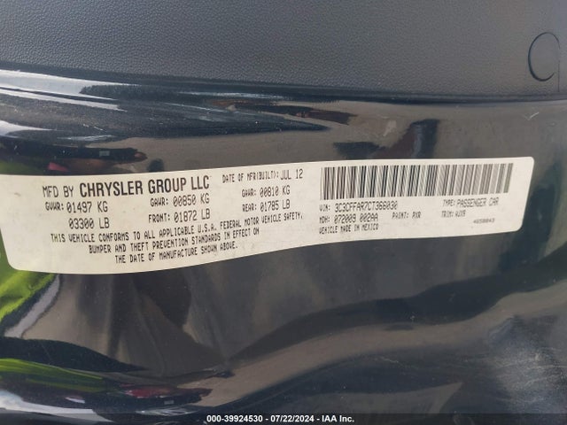 2012 FIAT 500 3C3CFFAR7CT366030 Photo 8