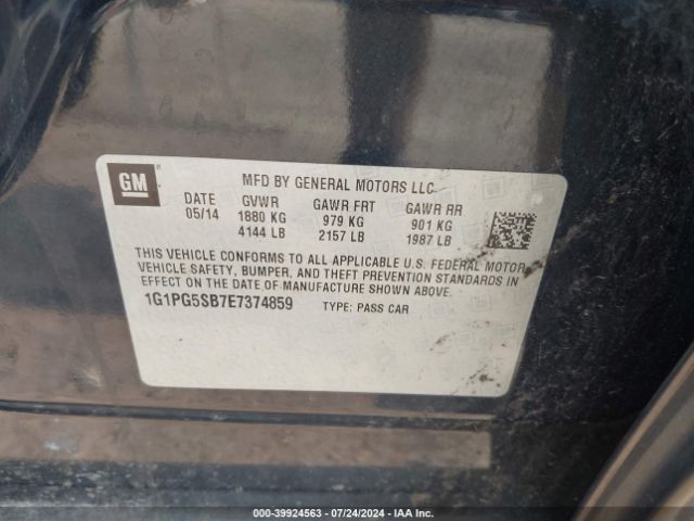1G1PG5SB7E7374859 Chevrolet CRUZE LTZ