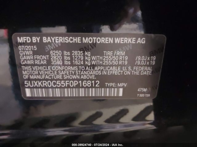 5UXKR0C55F0P16812 BMW X5 Xdrive35i