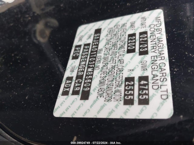 2003 JAGUAR S-TYPE SAJEA01T03FM85609 Photo 8