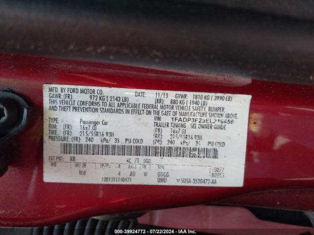 1FADP3F23EL219456 Ford FOCUS SE