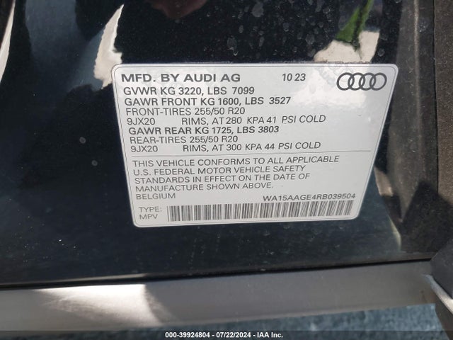 Audi Q8 E-tron Premium Plus Quattro 2024 WA15AAGE4RB039504 Image 9