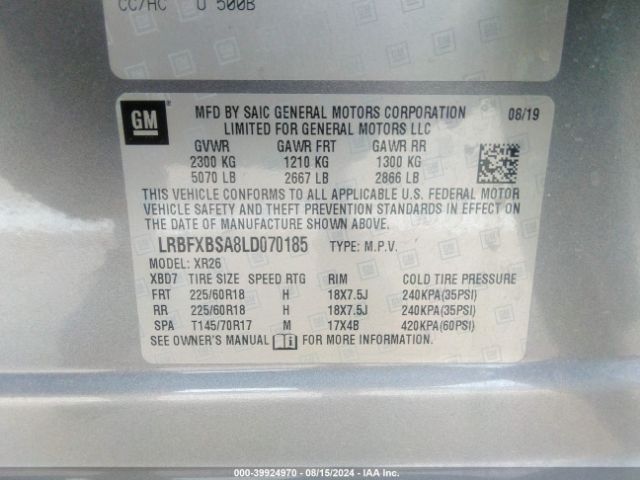LRBFXBSA8LD070185 Buick Envision Fwd Preferred