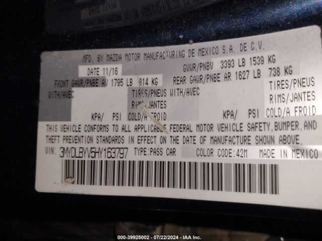 3MYDLBYV5HY163797 Toyota YARIS IA