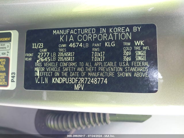KIA Sportage Lx 2024 KNDPU3DF2R7248774 Image 9