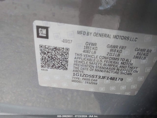 Chevrolet MALIBU LT 2018 1G1ZD5ST3JF148179 Image 9