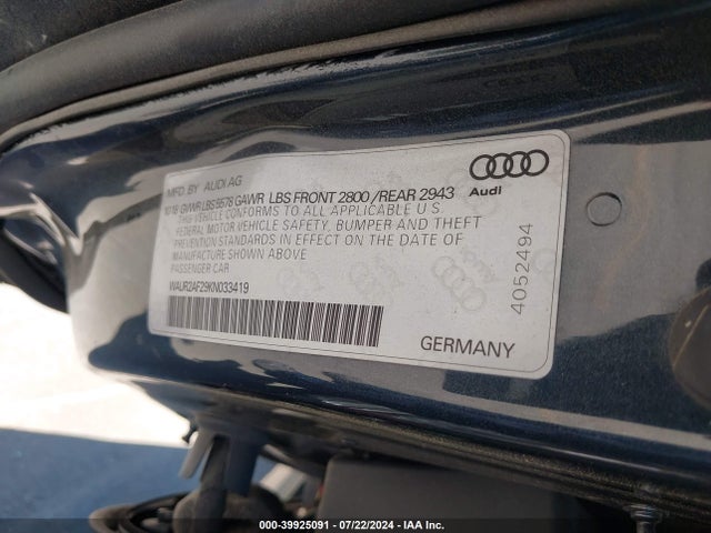 Audi A7 55 Premium 2019 WAUR2AF29KN033419 Image 9
