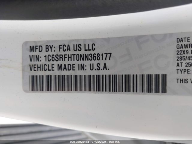 1C6SRFHT0NN368177 RAM 1500 Limited  4x4 5'7 Box