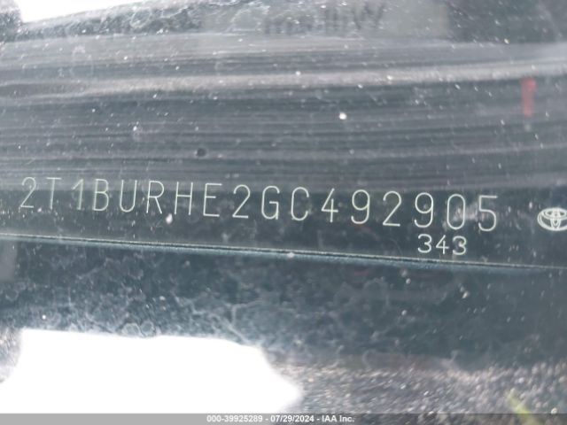 2T1BURHE2GC492905 Toyota Corolla S Premium