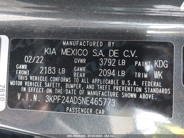 KIA Forte Lxs 2022 3KPF24AD5NE465773 Image 9