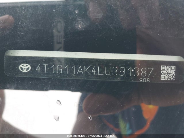 Toyota CAMRY SE 2020 4T1G11AK4LU391387 Image 9