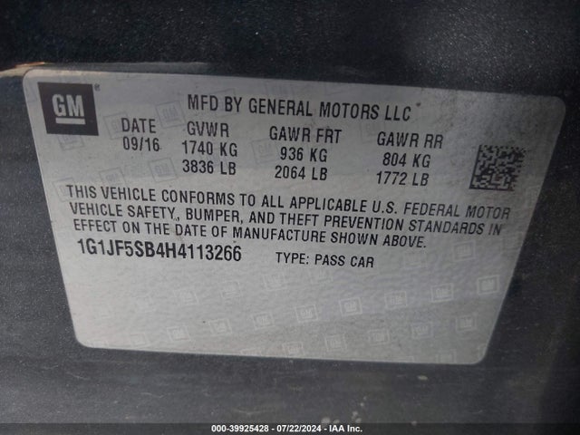 Chevrolet Sonic Premier Auto 2017 1G1JF5SB4H4113266 Image 9