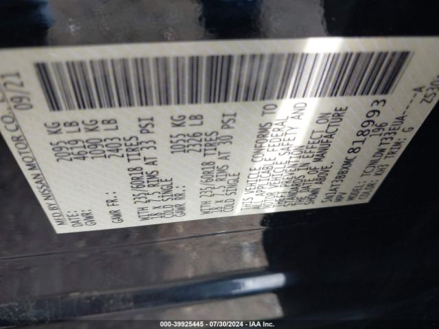 5N1AT3BBXMC818993 Nissan Rogue Sv Intelligent Awd