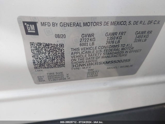 Chevrolet Blazer Awd Rs 2021 3GNKBKRSXMS500255 Image 9