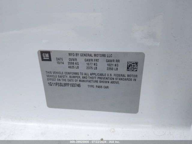 1G11F5SL8FF193746 Chevrolet Malibu 1lz