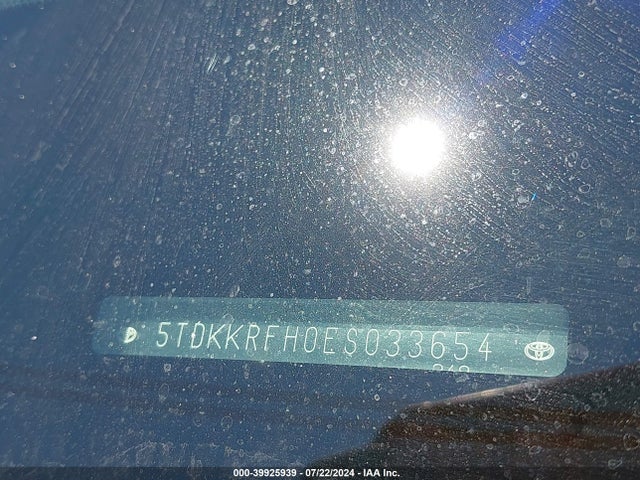 Toyota Highlander Xle V6 2014 5TDKKRFH0ES033654 Image 9