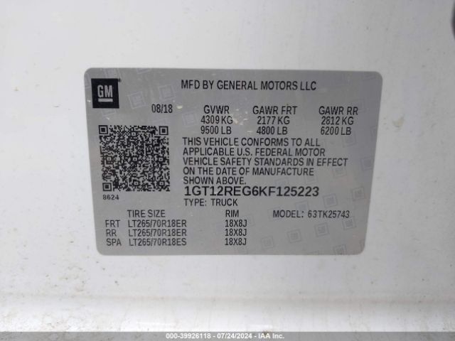 1GT12REG6KF125223 GMC Sierra 2500hd Slt
