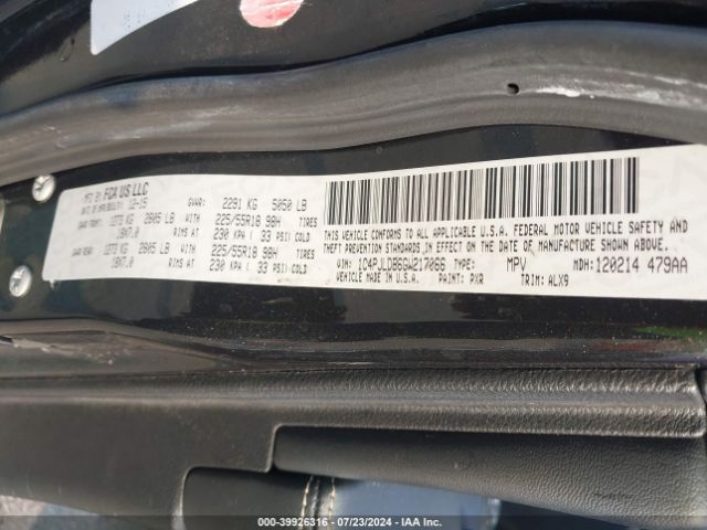 1C4PJLDB6GW217066 Jeep Cherokee Limited