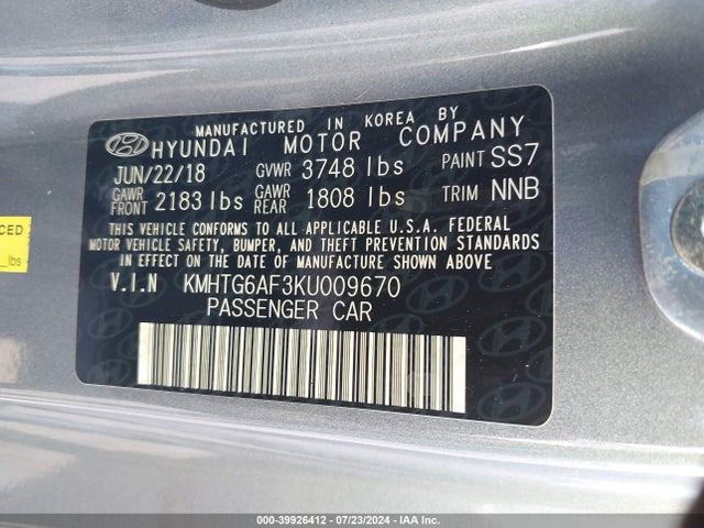 Hyundai Veloster 2.0 2019 KMHTG6AF3KU009670 Image 9