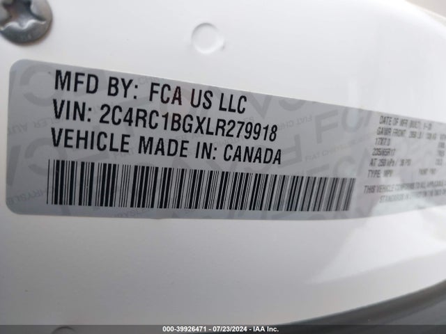 Chrysler Pacifica Touring L 2020 2C4RC1BGXLR279918 Image 9