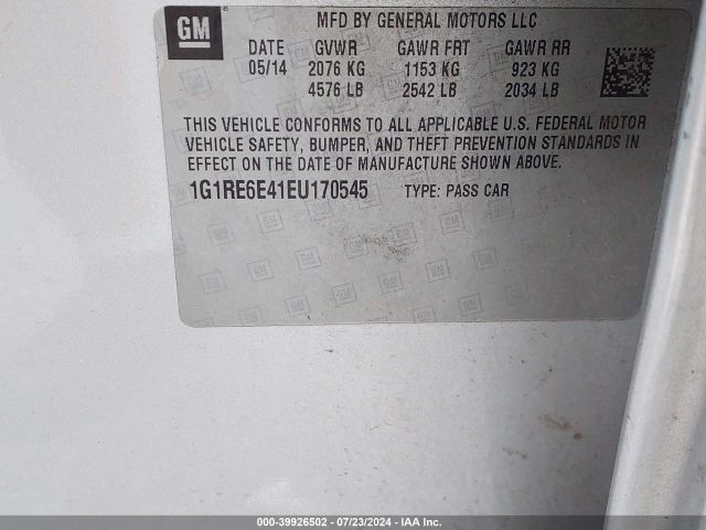 2014 CHEVROLET VOLT 1G1RE6E41EU170545 Photo 8